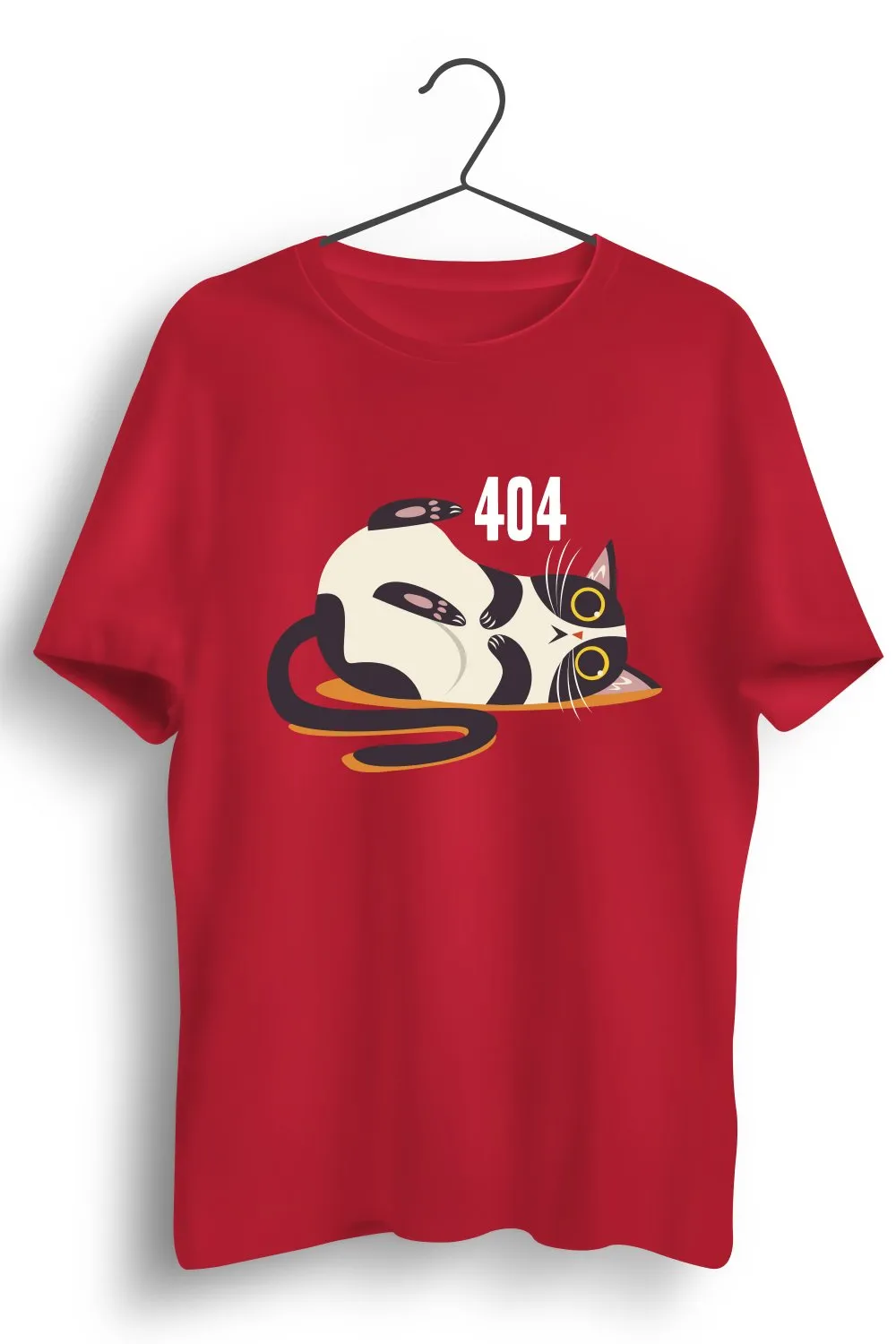 404 Cat : Graphic Printed Red Tshirt