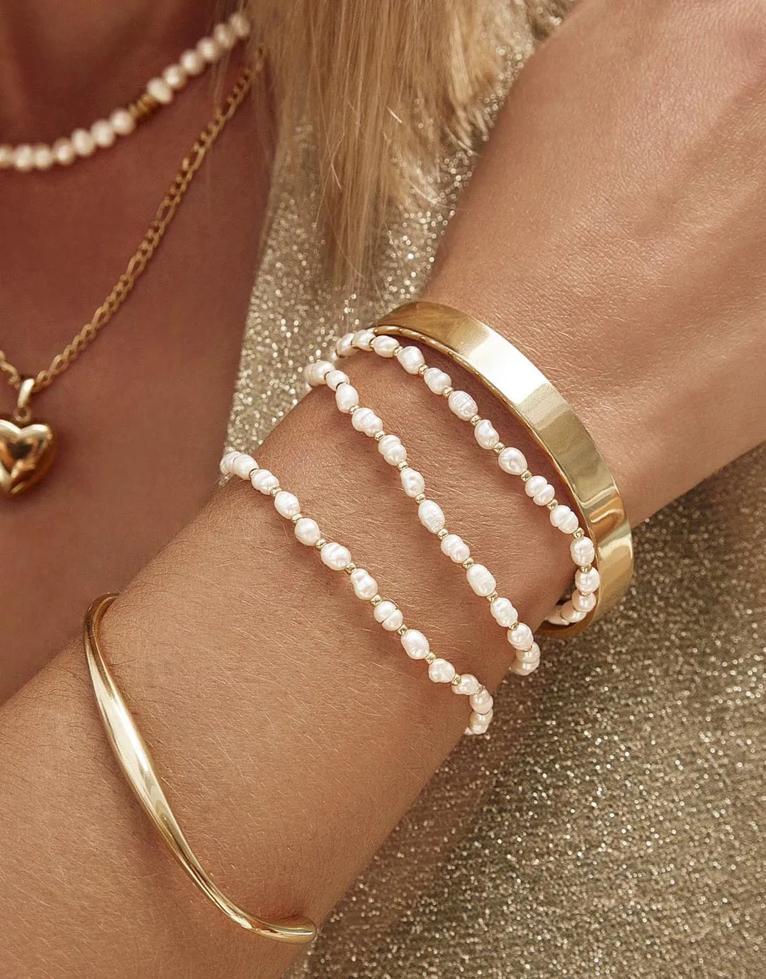 Amber Bracelet - Pearl/Gold