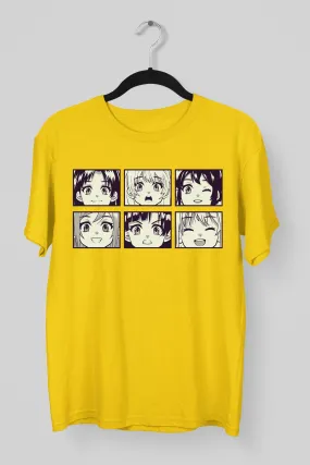 Anime Faces Yellow Tee