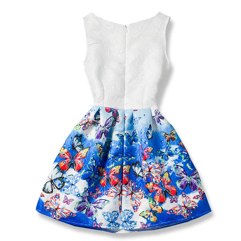 Anna Elsa Print Princess Dress for Girls