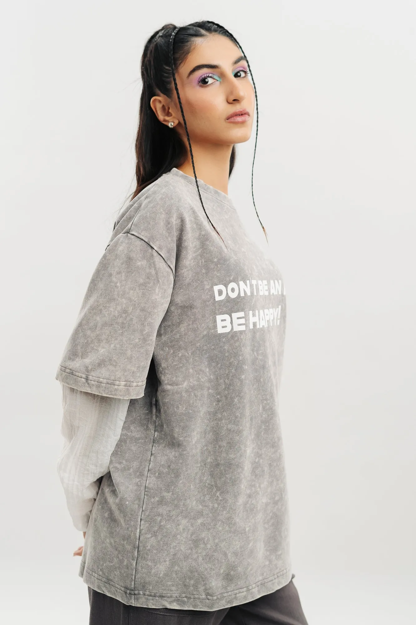 Ash Acid Wash Oversized Tees