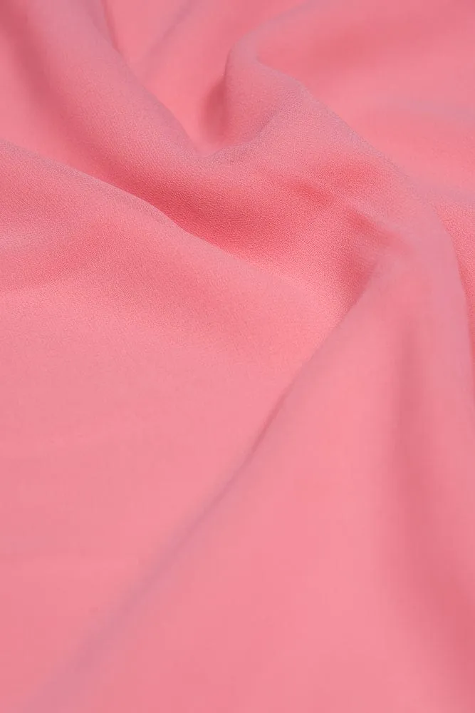 Baby Pink Dyed Georgette Fabric