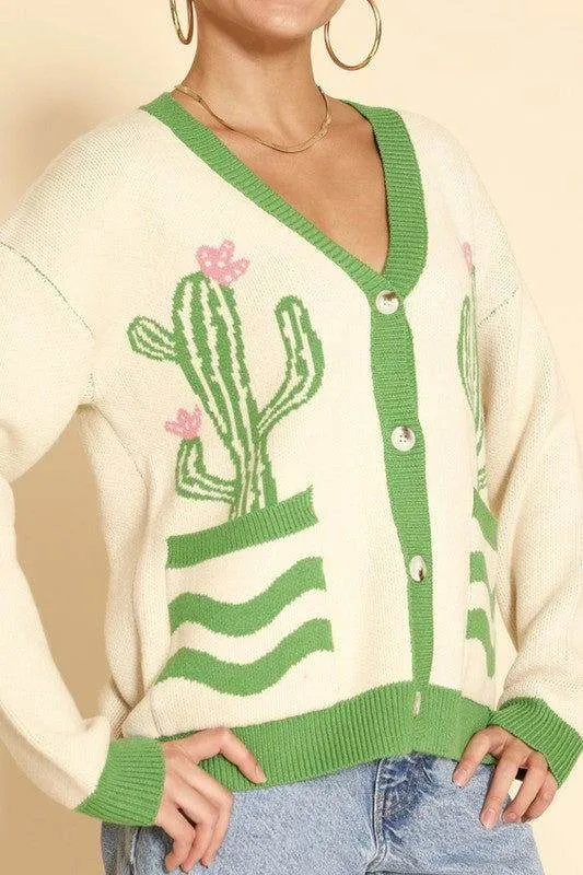 Cactus flower cardigan