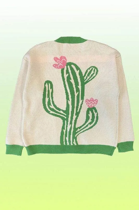 Cactus flower cardigan