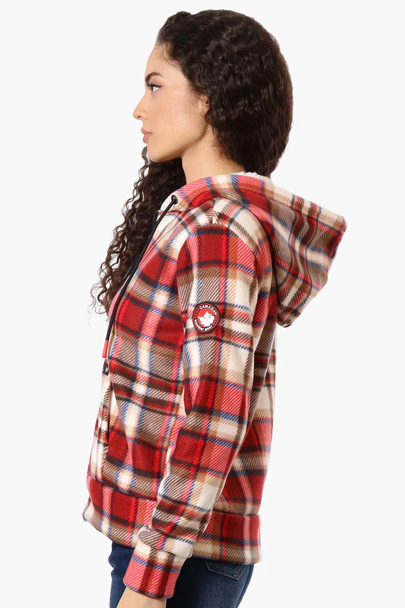 Canada Weather Gear Plaid Fleece Lined Hoodie - Red