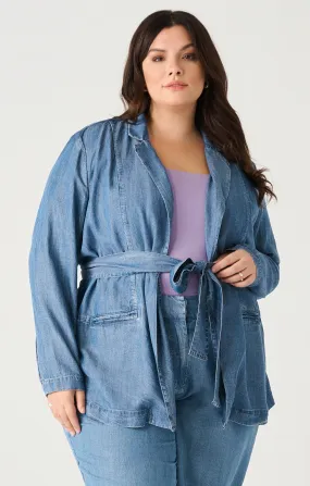 Chambray Wash Boyfriend Blazer (Dex)(Plus)