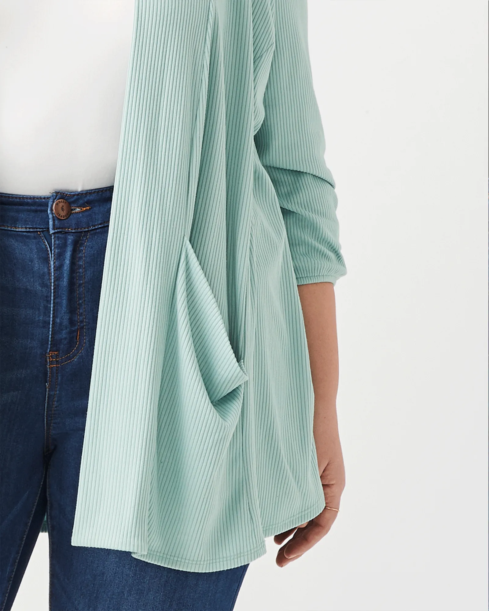 Cia 3/4 Sleeve Cardigan | Light Green