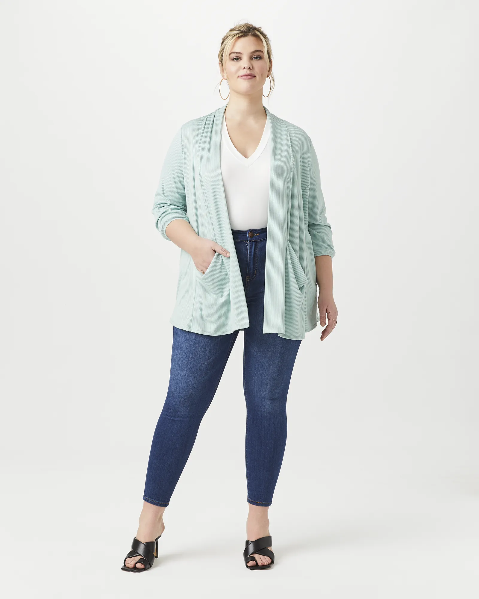 Cia 3/4 Sleeve Cardigan | Light Green