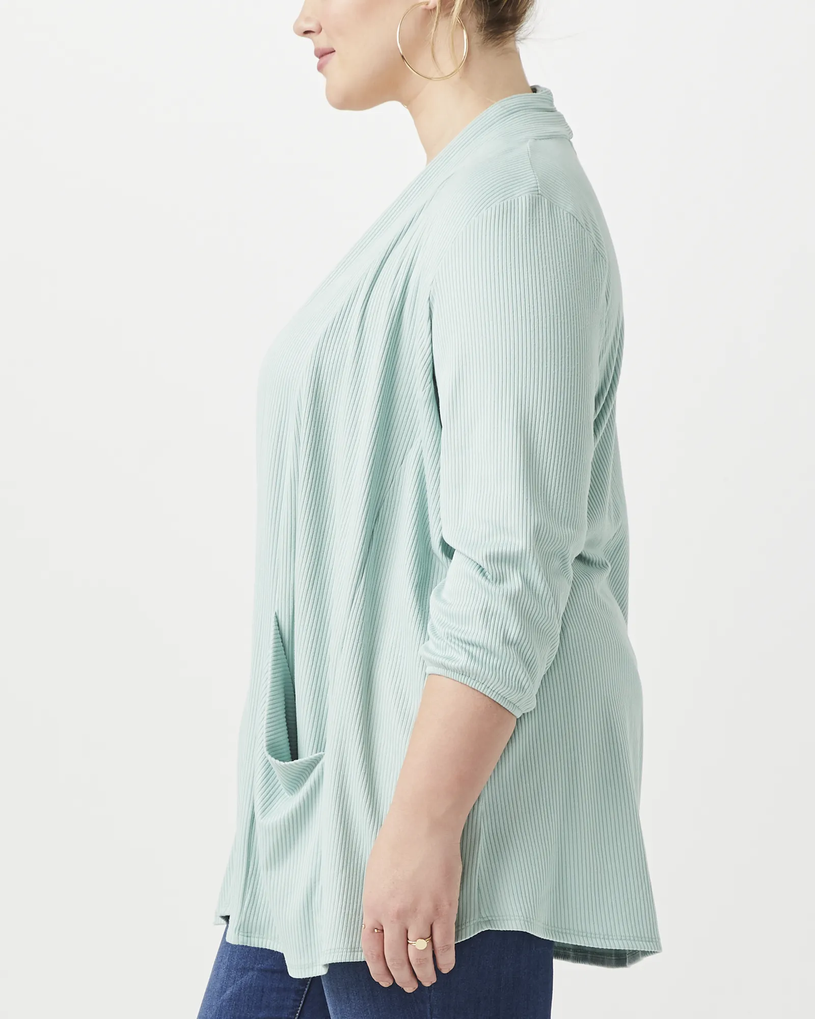 Cia 3/4 Sleeve Cardigan | Light Green