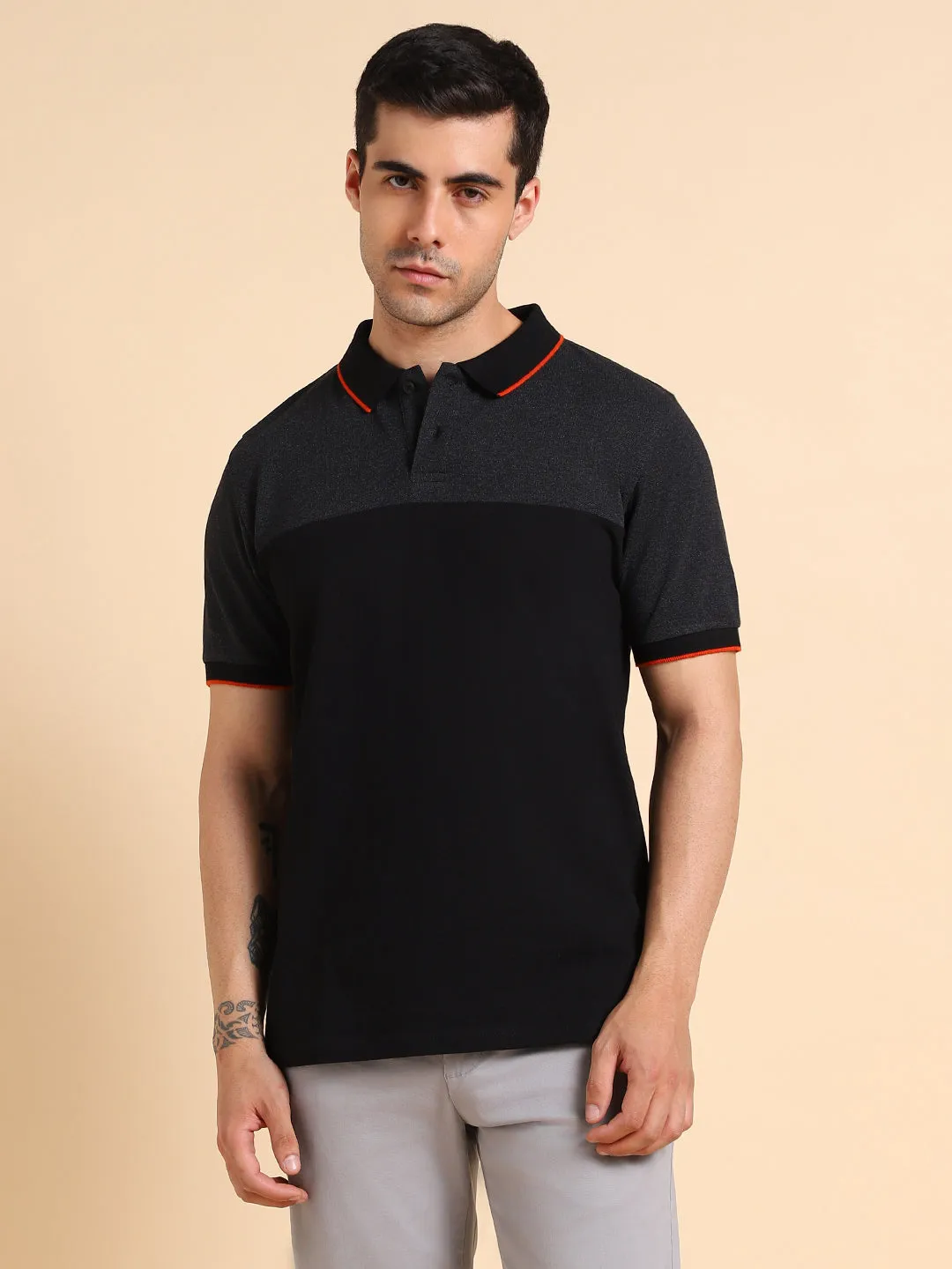 Dennis Lingo Polo Collar Pure Cotton Regular Fit T-shirt