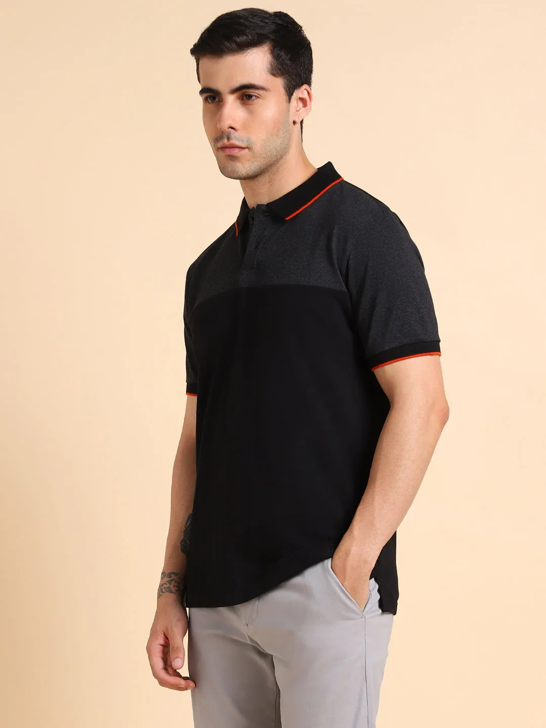 Dennis Lingo Polo Collar Pure Cotton Regular Fit T-shirt