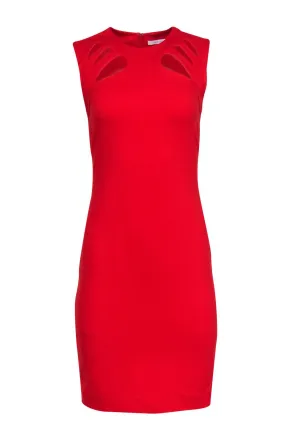 Diane von Furstenberg - Red Sheath Dress w/ Cutouts Sz 4