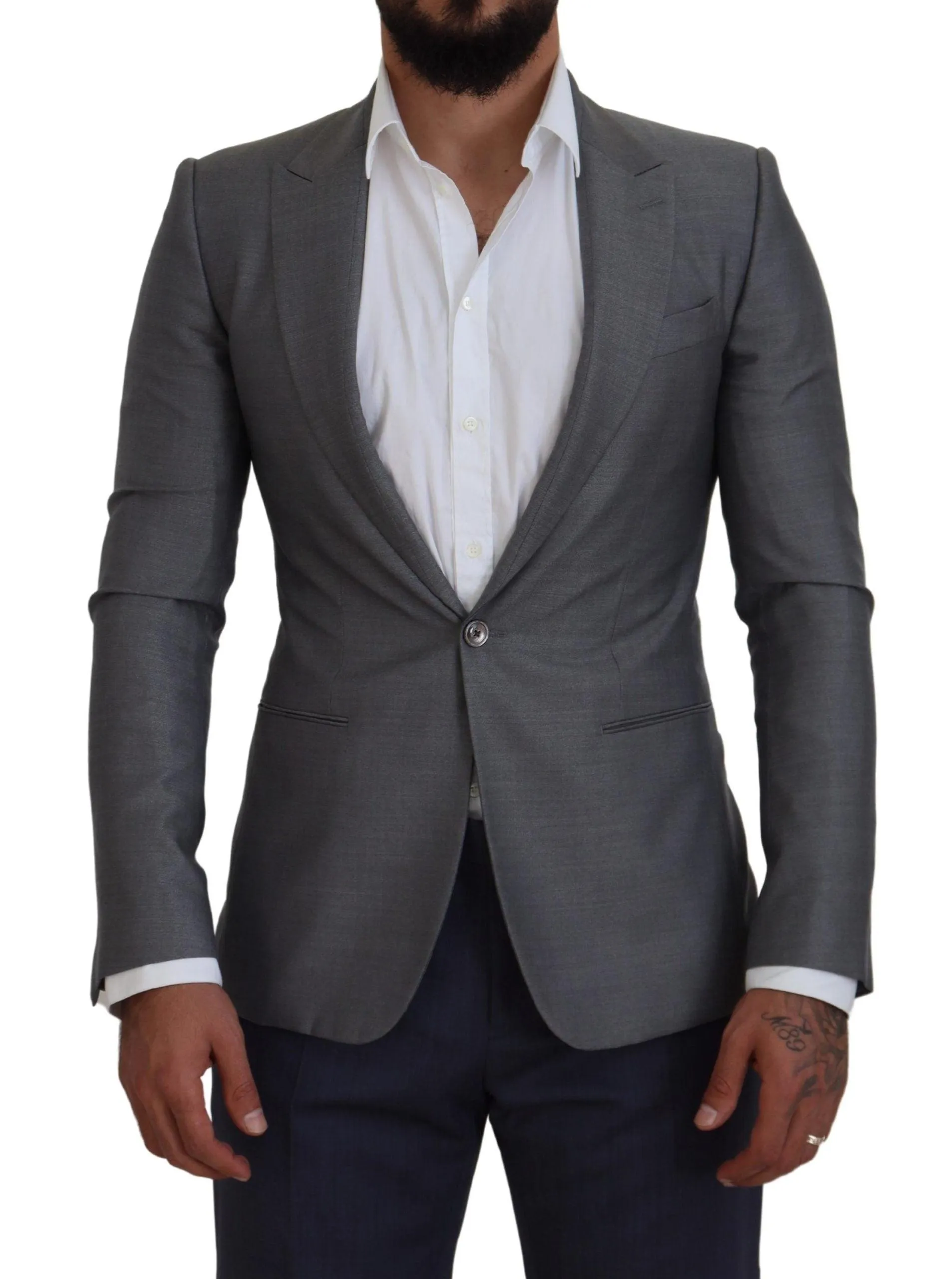 Dolce & Gabbana Elegant Light Gray Sicilia Blazer Jacket