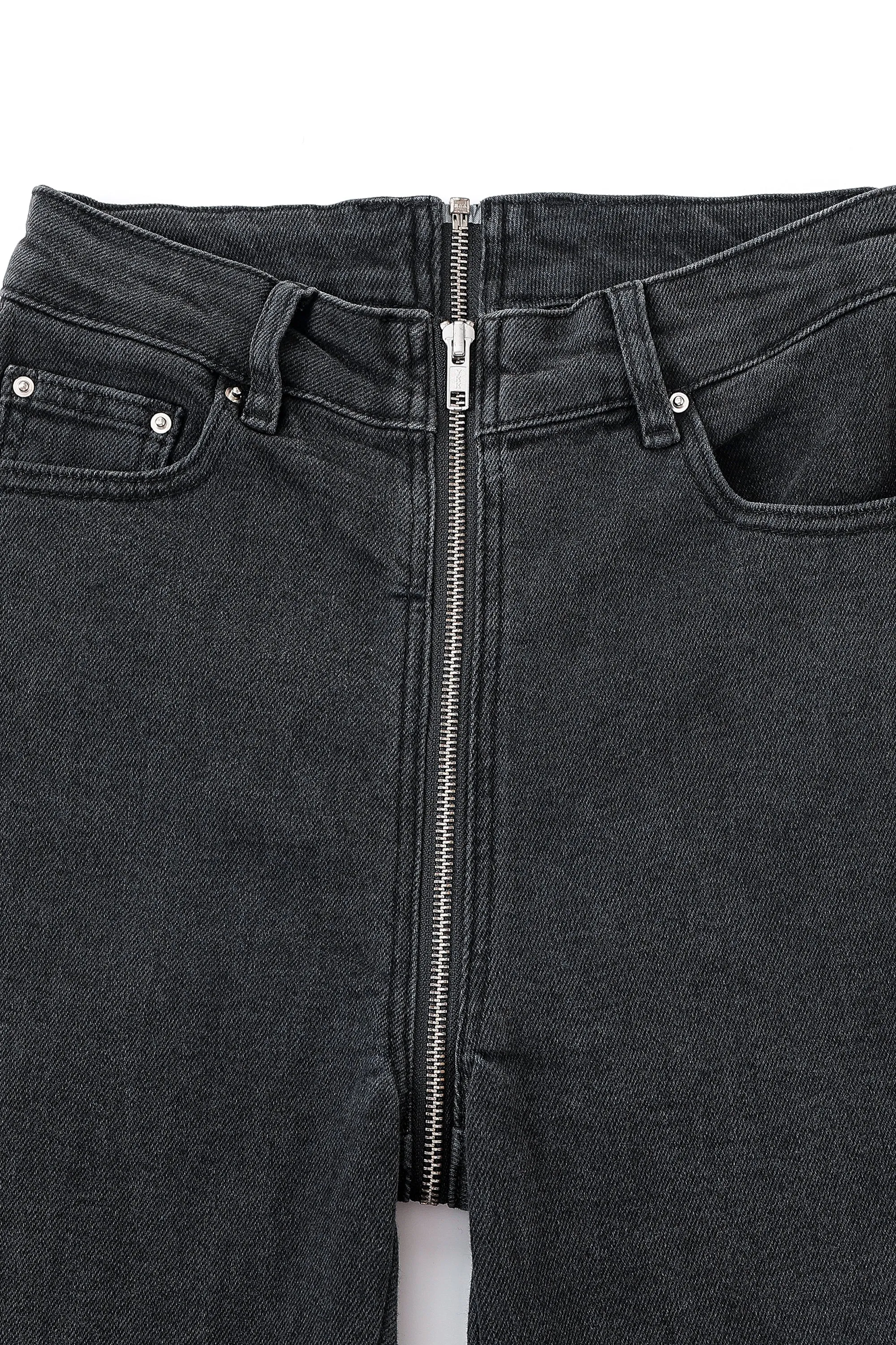 Easy Access Zipper Jeans Black