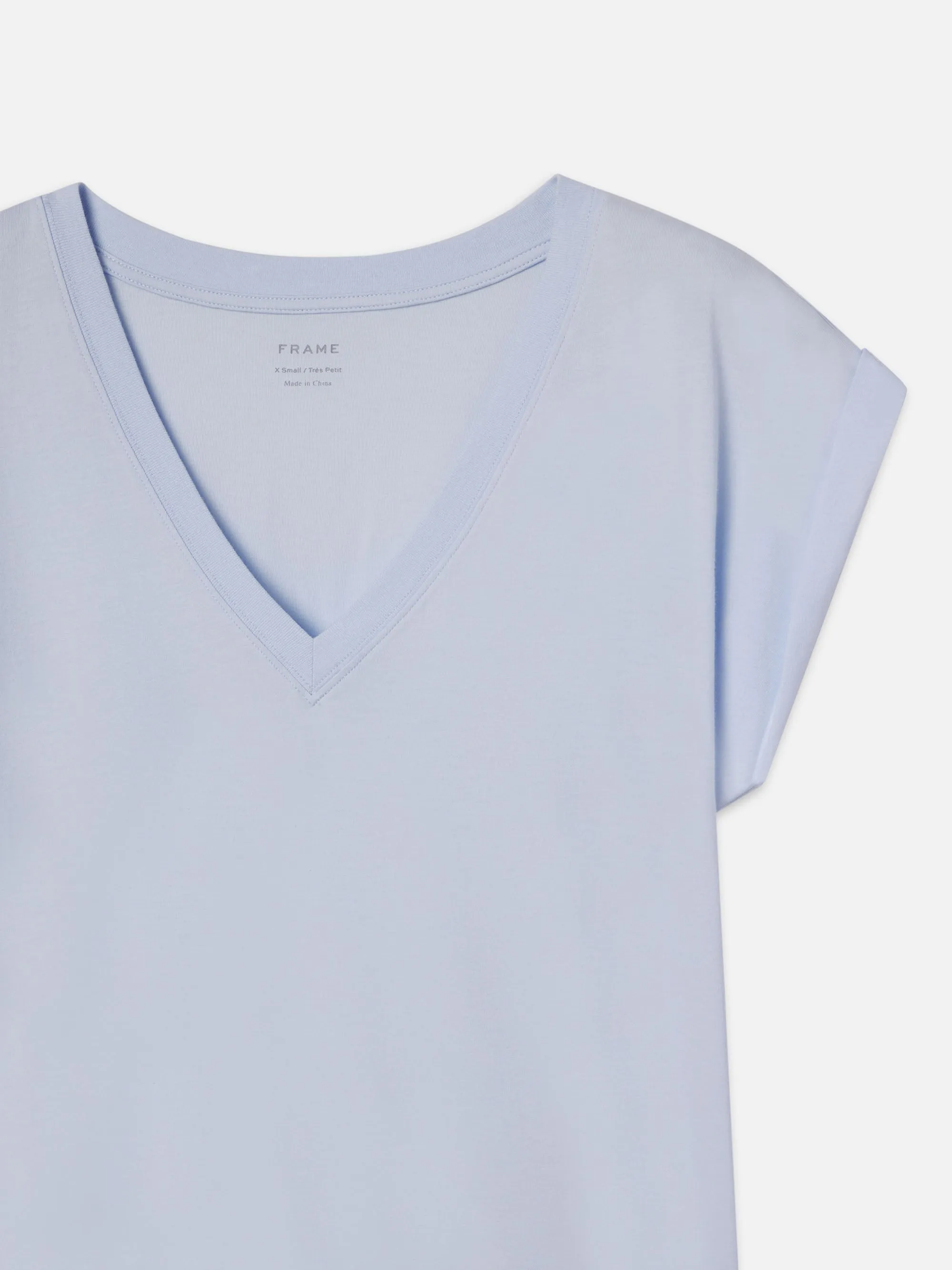 Easy V-Neck Tee -- Light Chambray