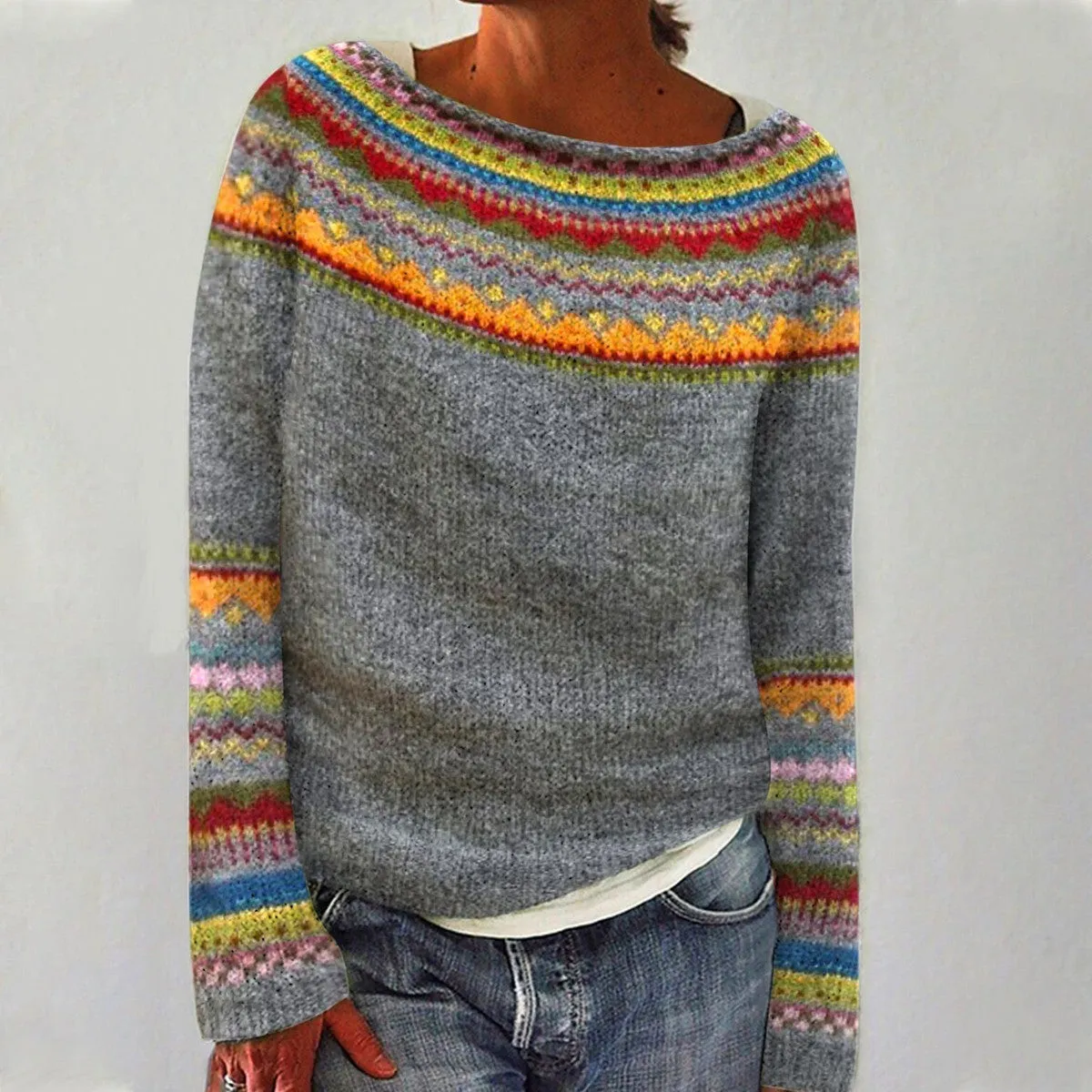 Elegant Timeless Ribbed Crew Neck Sweater