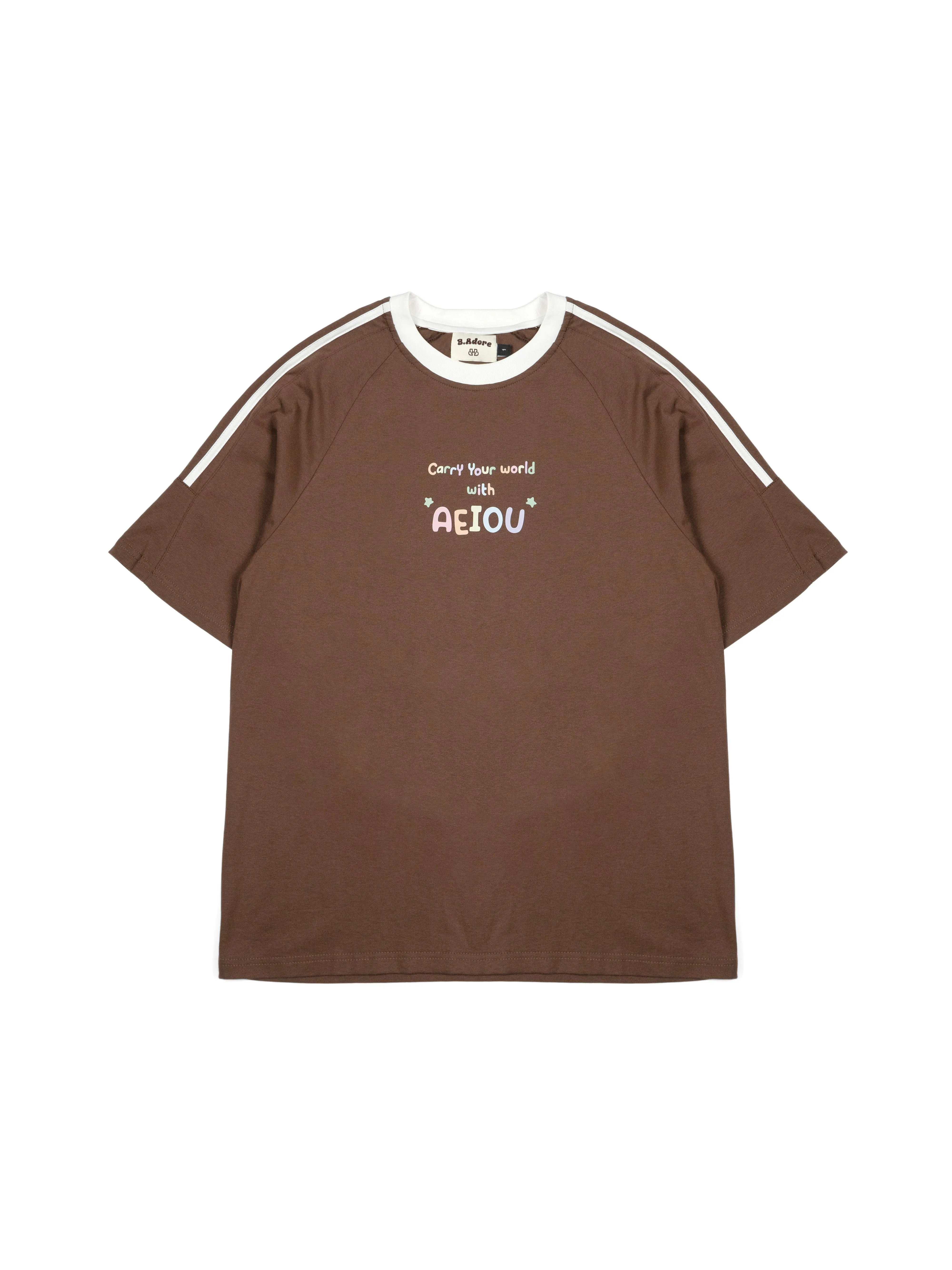 [EM] AEIOU T-Shirt Collection BROWN