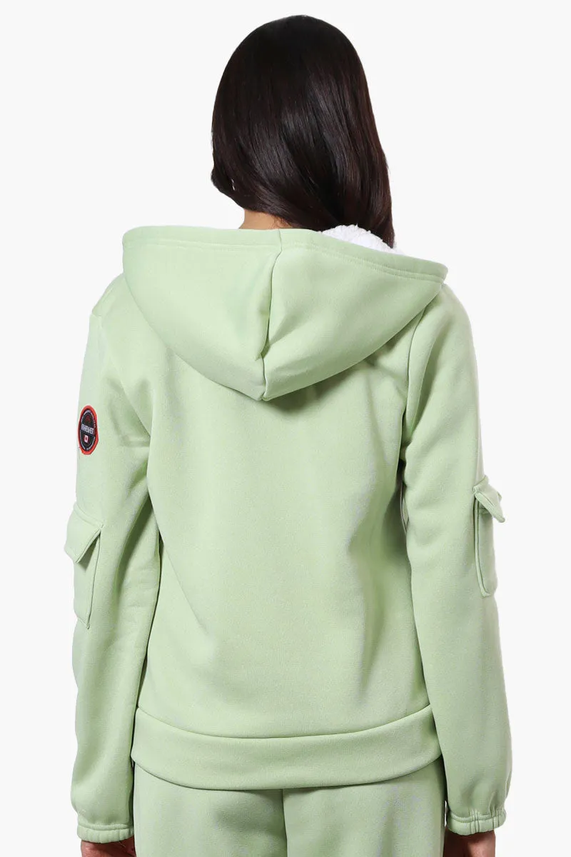 Fahrenheit Sherpa Lined Hood Zip Up Hoodie - Green