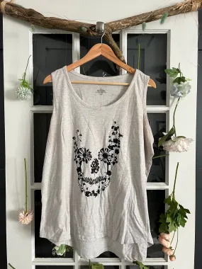 Floral Skull Sleeveless Tee 3X