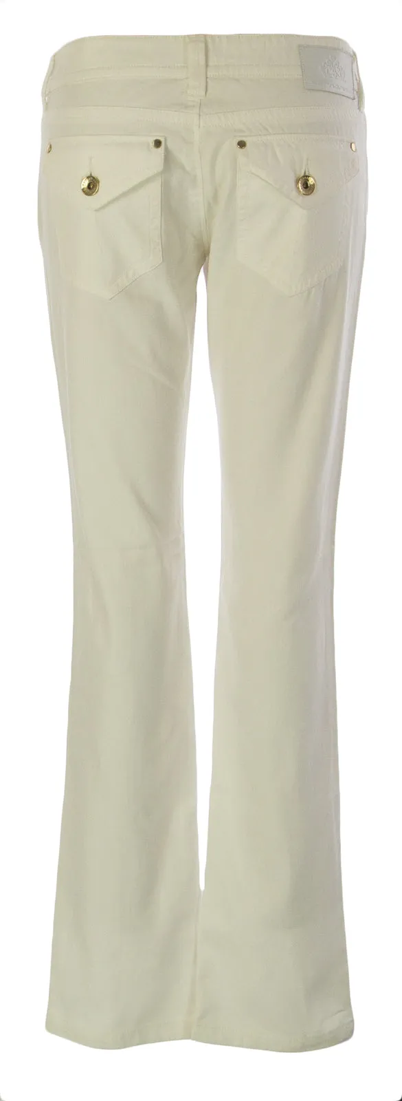 FORNARINA Women's White Daysy Easy Cotton Bootcut Pants $200 NEW