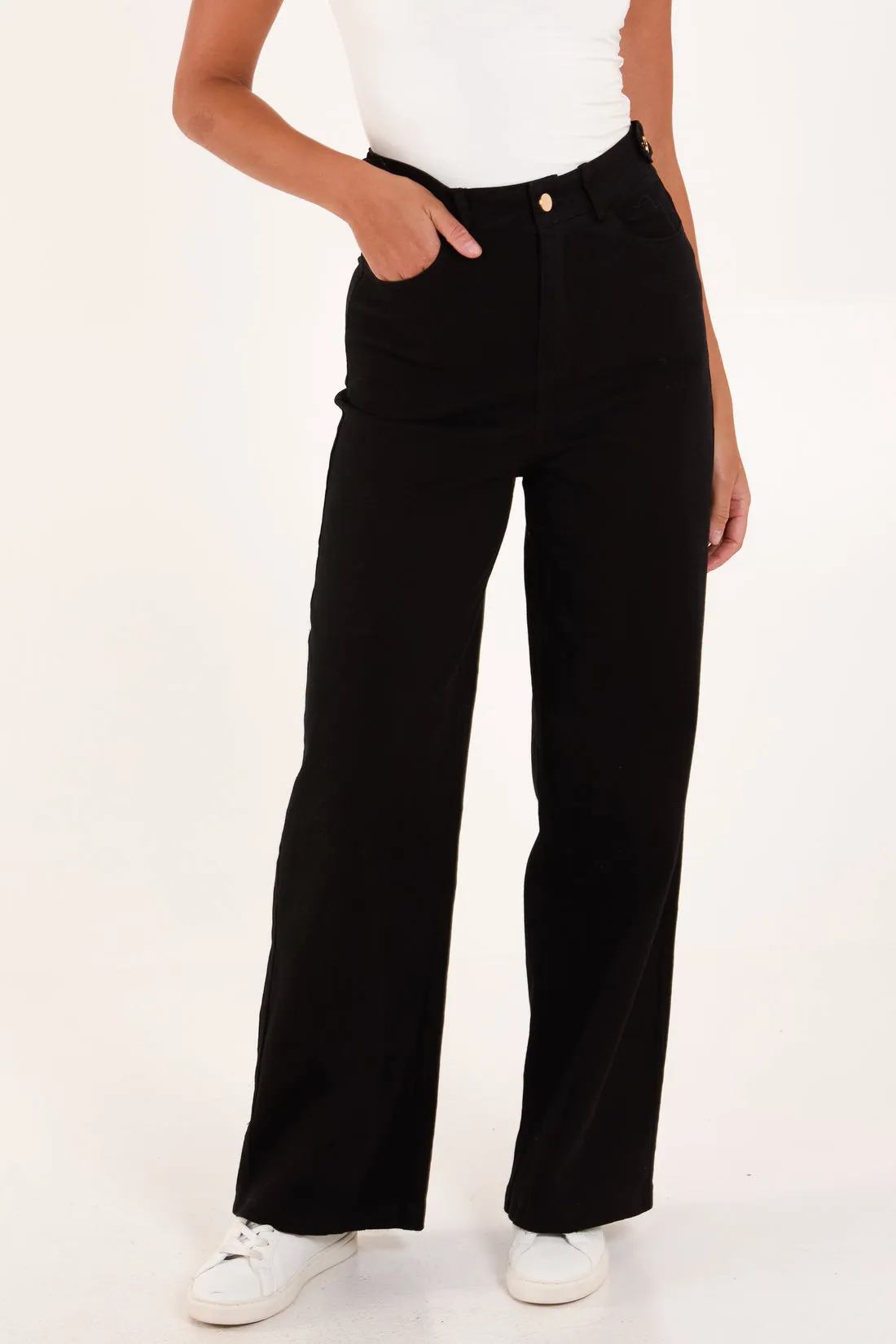 Halle Black Wide Leg Jeans