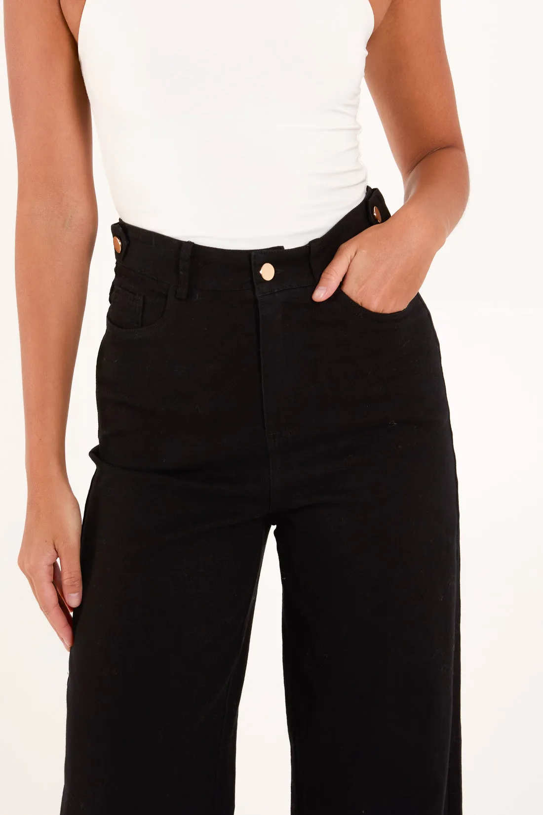 Halle Black Wide Leg Jeans