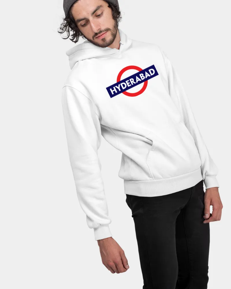 Hyderabad Board Unisex Hoodie White