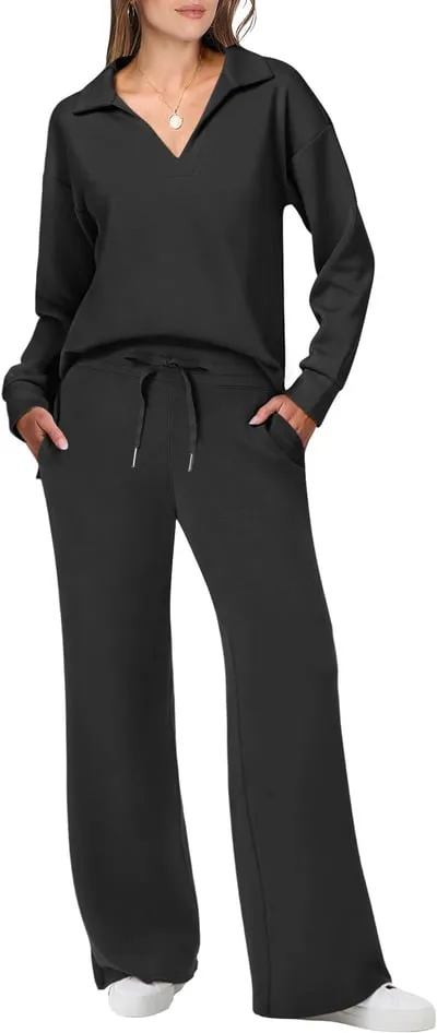 Ivyshape | Casual Sweater & Pants Travel & Lounge Set