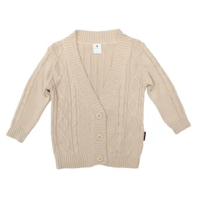 Long Textured Knit Cardigan Tapioca