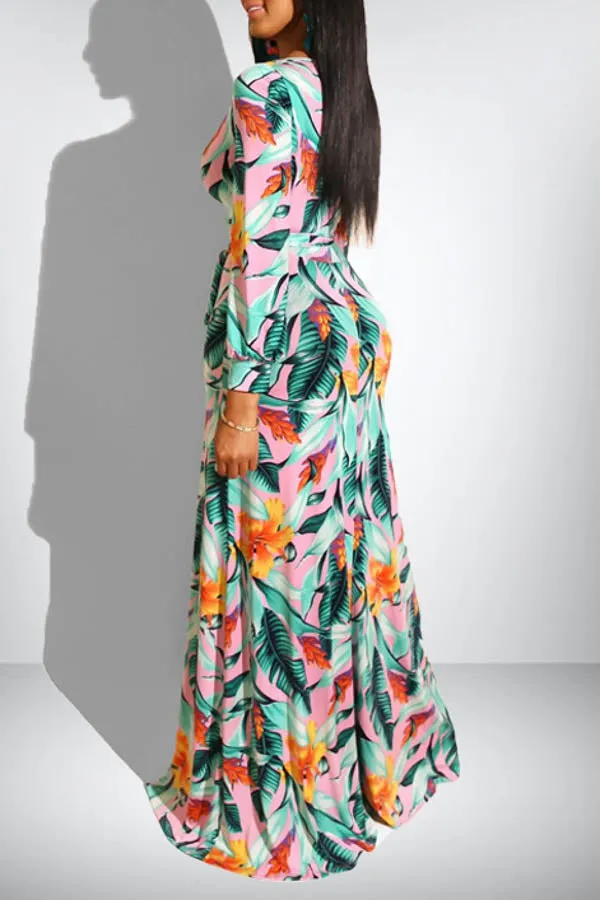 Longsleeve Printed Maxi Dress