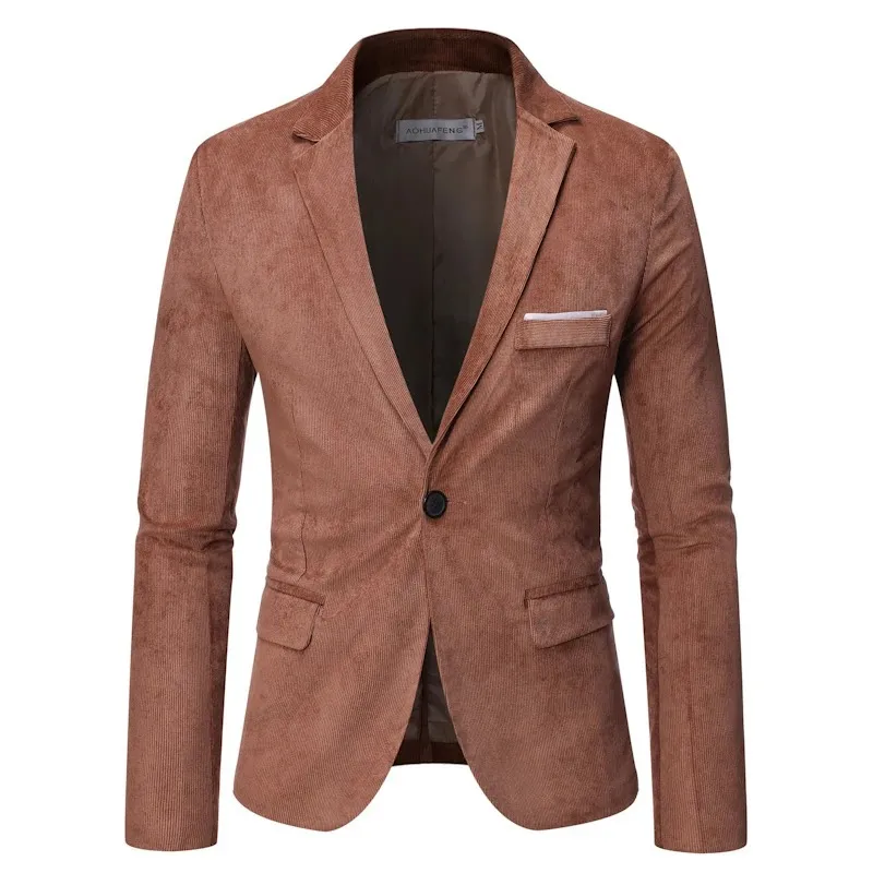 Men's Casual Corduroy Slim Fit Single-Button Blazer | Ideal for All Seasons