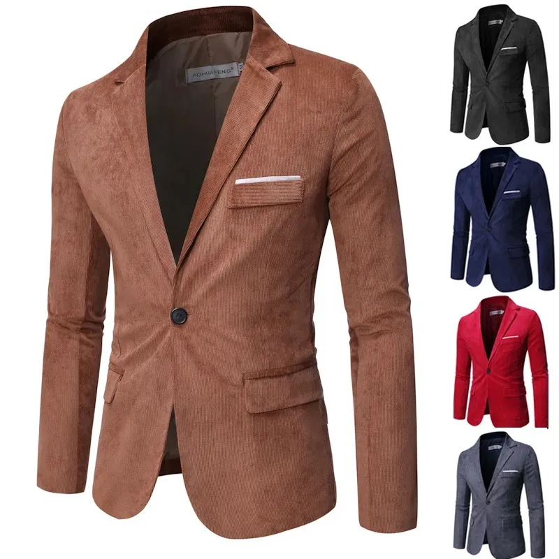 Men's Casual Corduroy Slim Fit Single-Button Blazer | Ideal for All Seasons