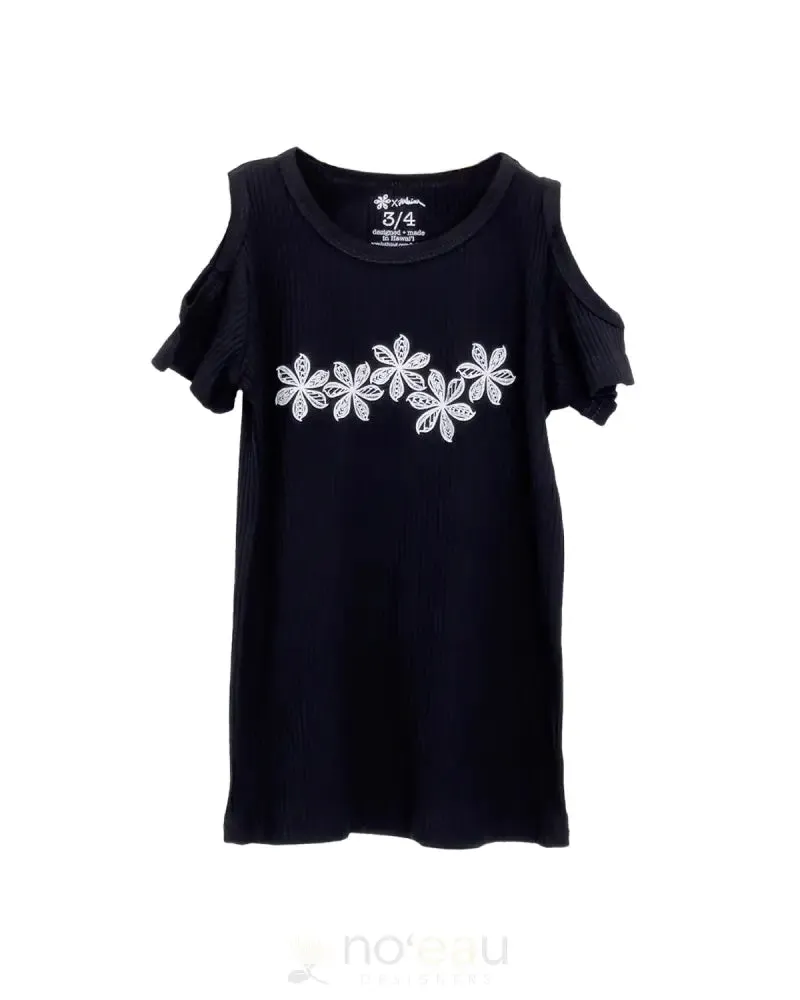 NOE X KAHIAU - Cold Shoulder Dress With Tribal Flower Logo