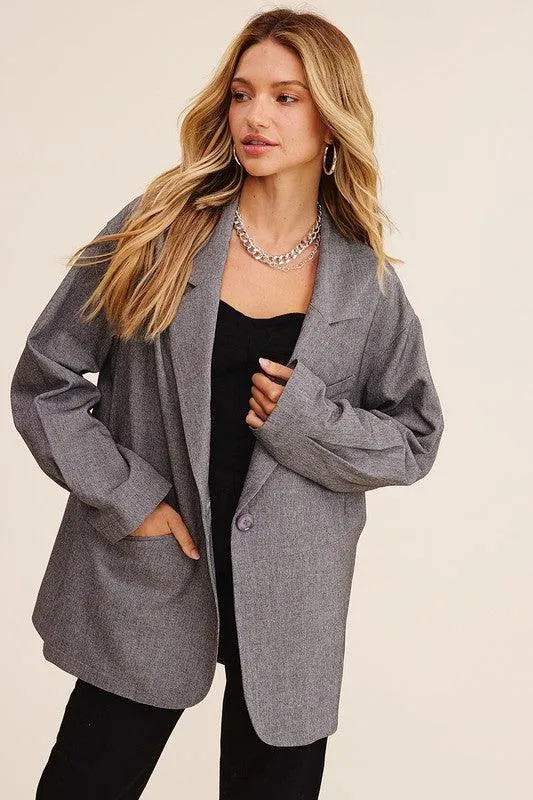 Oversized Solid Blazer