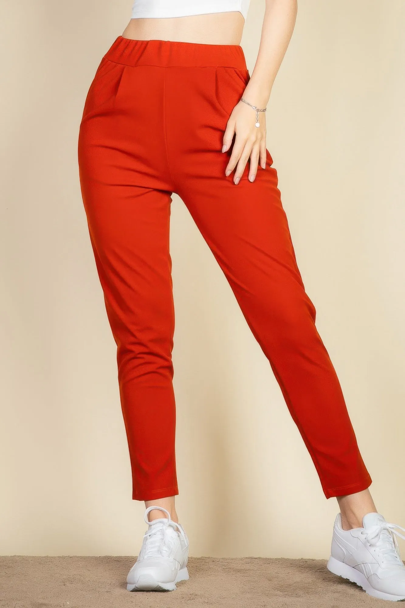 Pleat Front Tapered Trousers