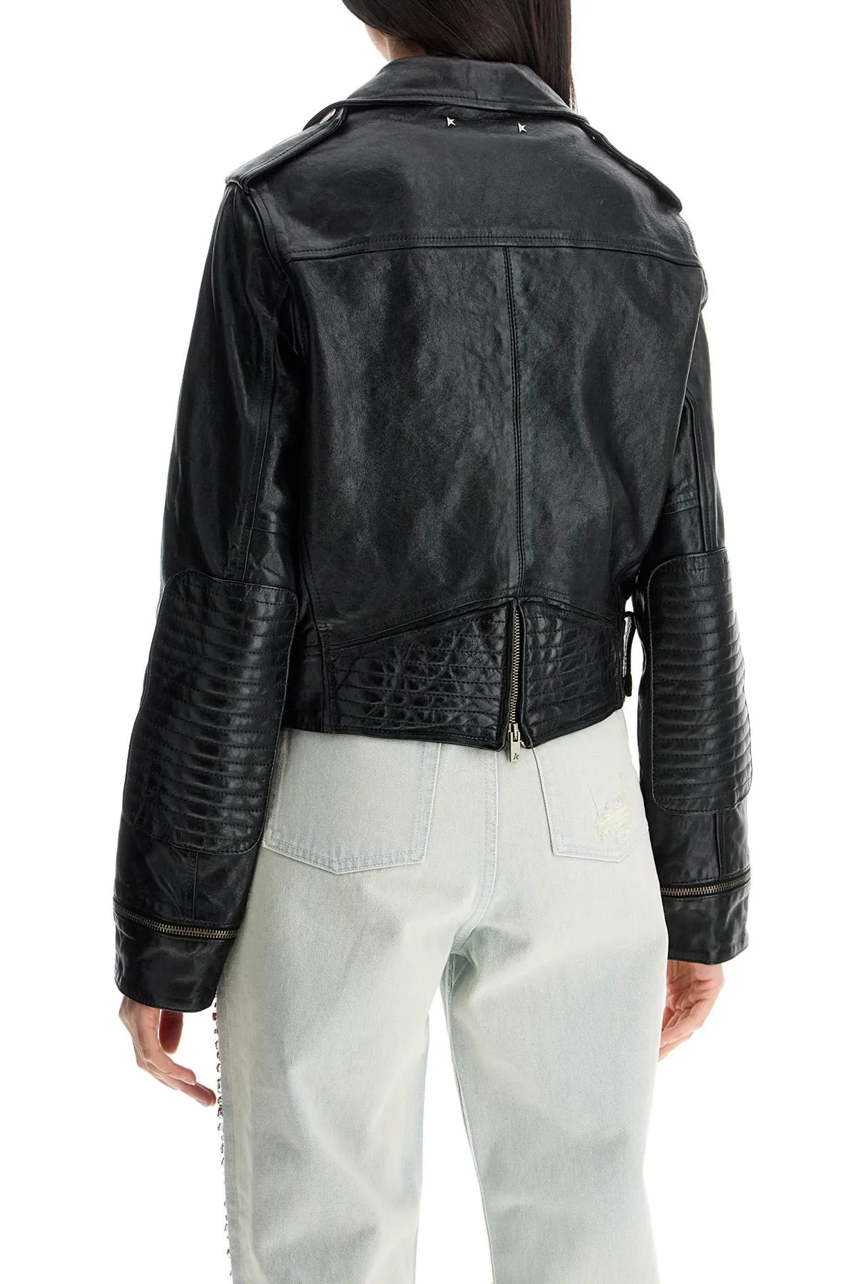 Polished Leather Biker Jacket