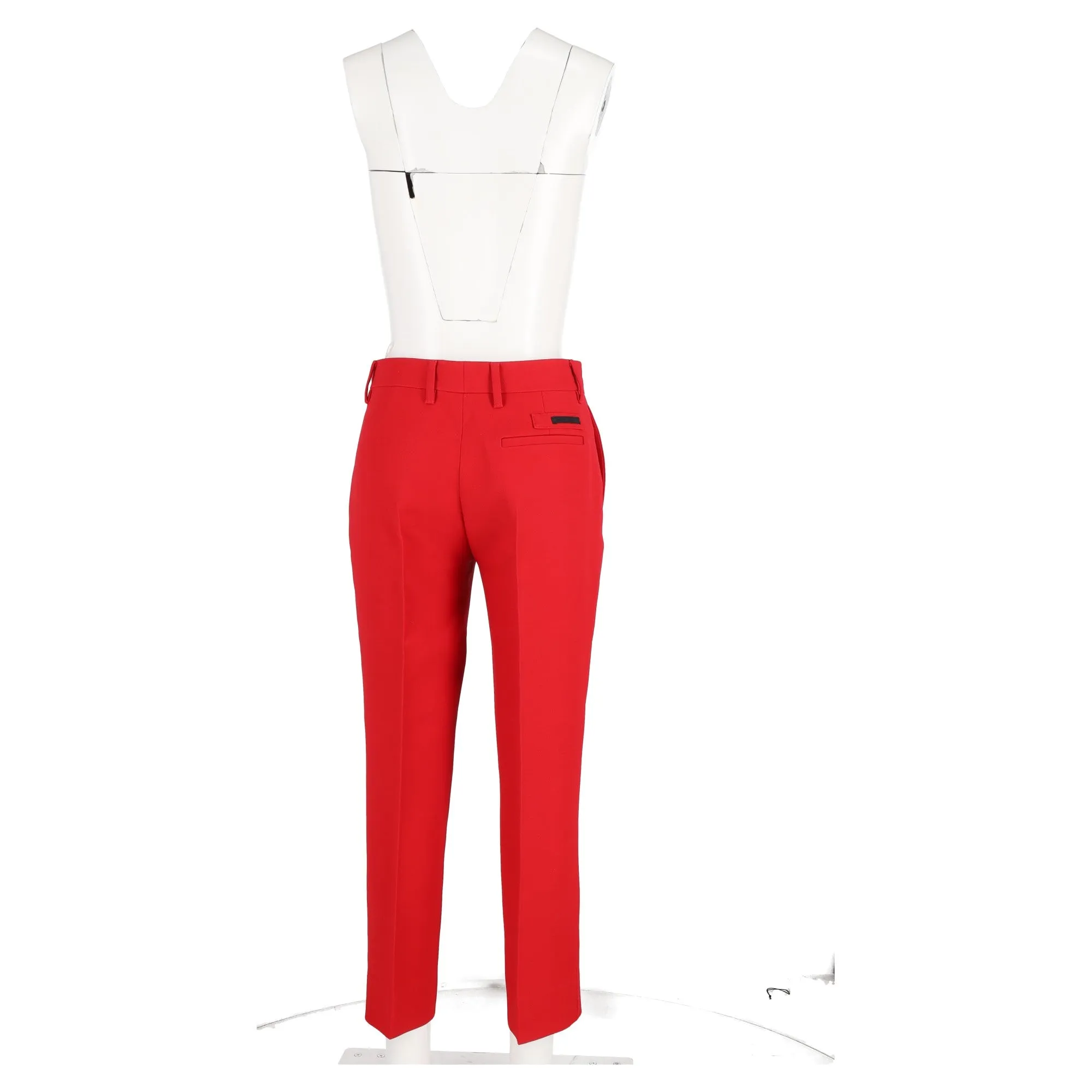 Prada Straight Trousers in Red Wool