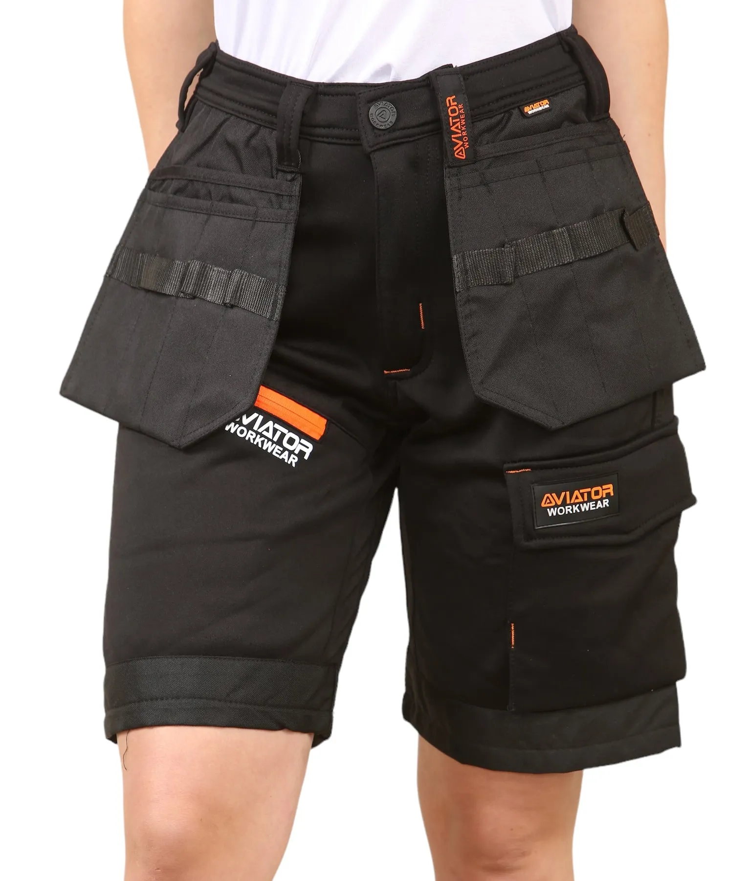 Professional Tactical Threads Strategic Men's Polyester cargo Workwear Short- Black