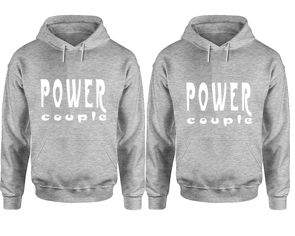 "Power Couple" Couple Matching Pullover Hoodies – Unisex Styles Sold Separately | Comfortable & Durable Design