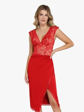 Shapewear Sculpting Lace Bodysuit or Slimming Midi Skirt