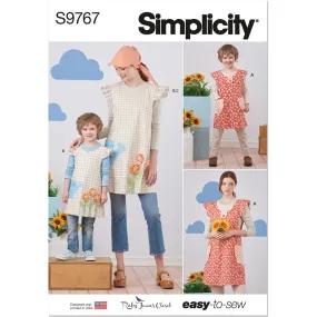 Simplicity Sewing Pattern S9767 Children's and Misses' Wrap Around Apron and Scarf Hat by Ruby Jean's Closet