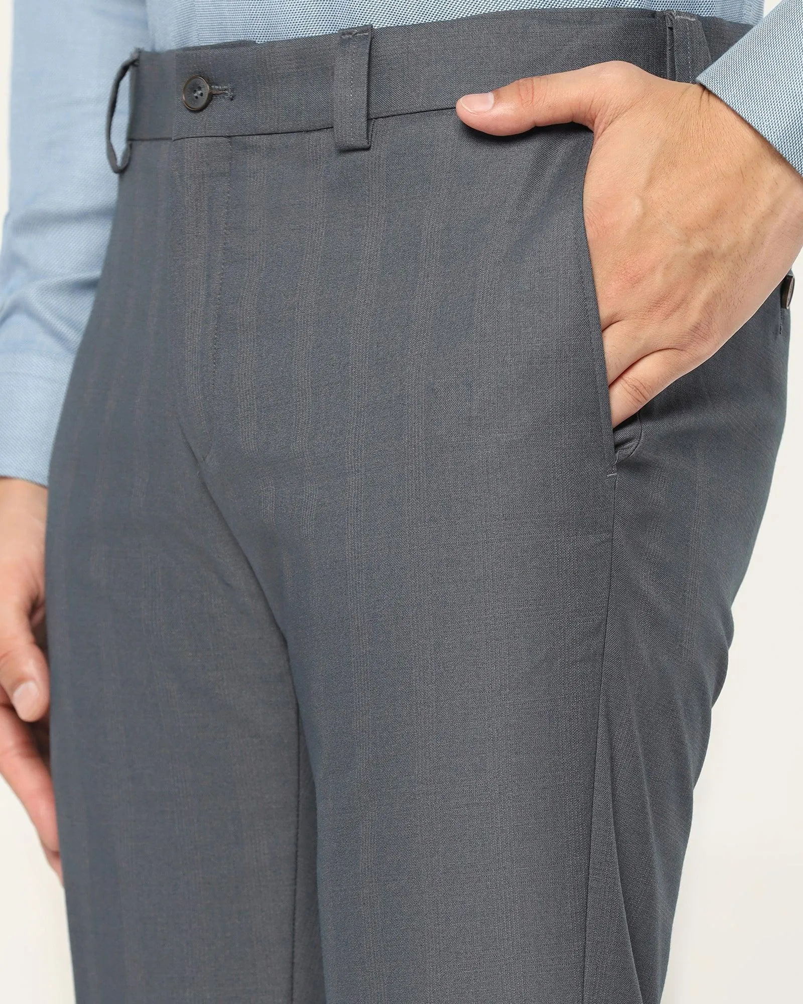 Slim Comfort B-95 Formal Charcoal Check Trouser - Cans