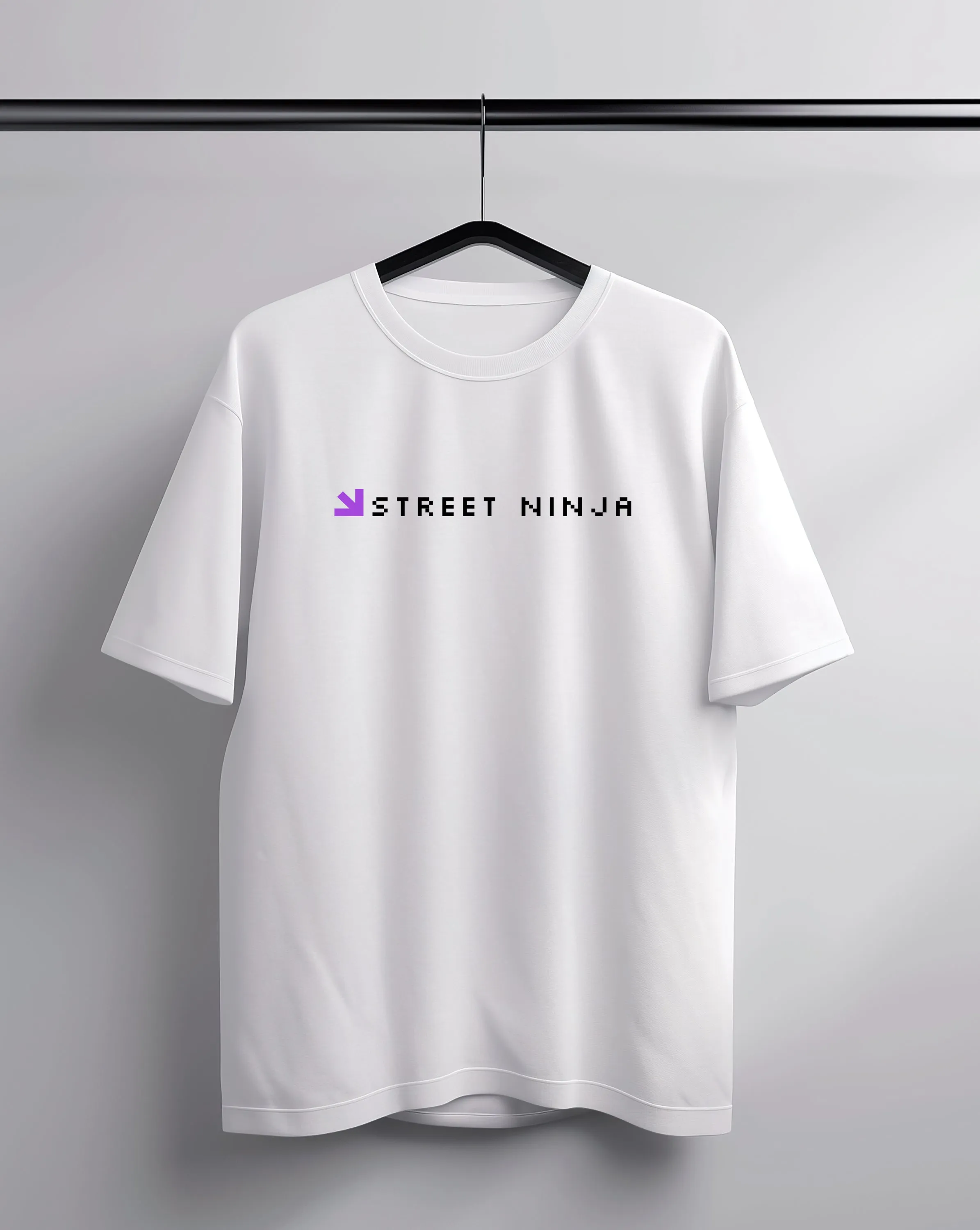 Street Ninja White Oversized Tee