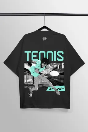 Tennis Black Oversized Tee