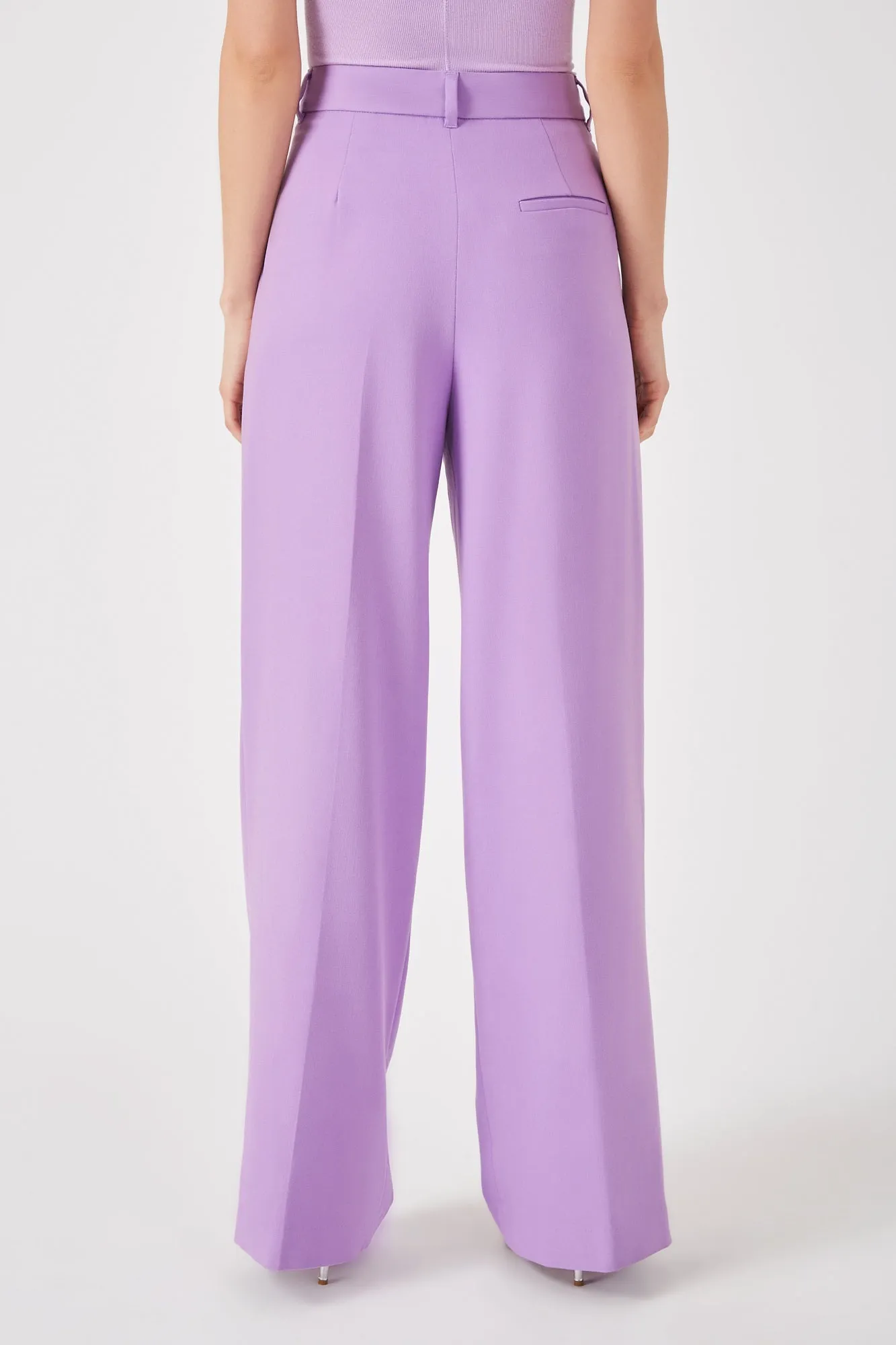 The Maccaden - Radiant Orchid Pleated Viscose Trouser