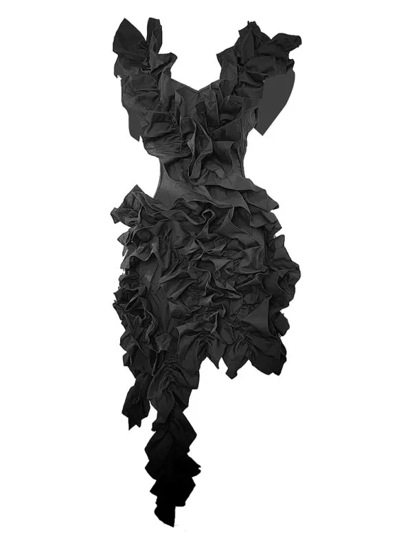 Trendy Backless Ruffle Mini Dress for Nights Out