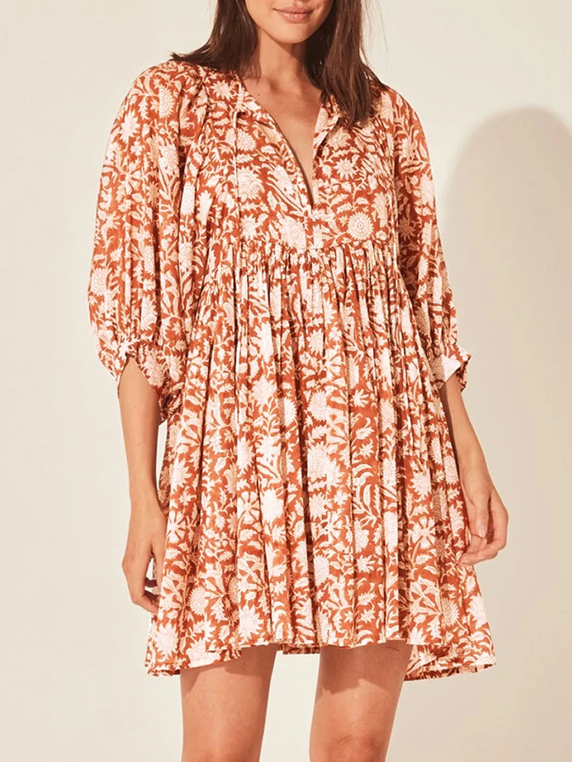 Trendy Floral Rope Dress