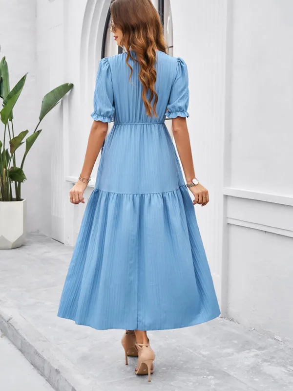 Trendy Smocked Bodice A-Line Midi Dress