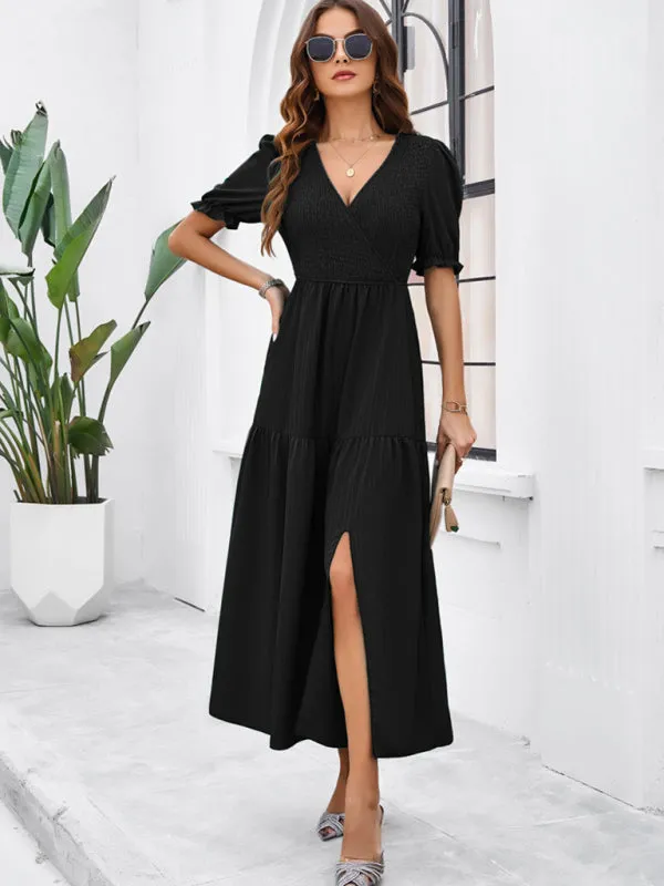 Trendy Smocked Bodice A-Line Midi Dress