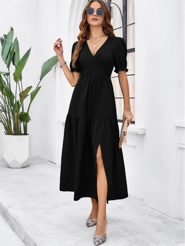 Trendy Smocked Bodice A-Line Midi Dress